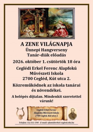 Ünnepeljük együtt A ZENE VILÁGNAPJÁT! Cegléd plakát