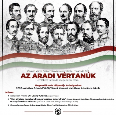 Emlékezzünk együtt az aradi vértanúkra! Cegléd