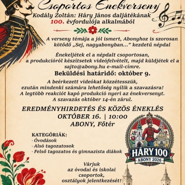 HÁRY JÁNOS CSOPORTOS ÉNEKVERSENY Abony