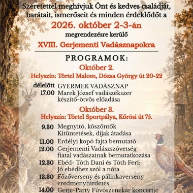 XVIII. GERJEMENTI VADÁSZNAPOK Törtel