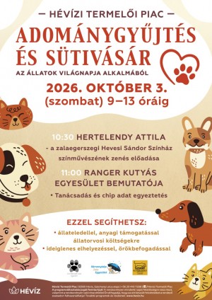 Adománygyűjtés és Sütivásár Hévíz plakát