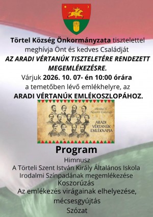 Megemlékezés az aradi vértanúk tiszteletére plakát