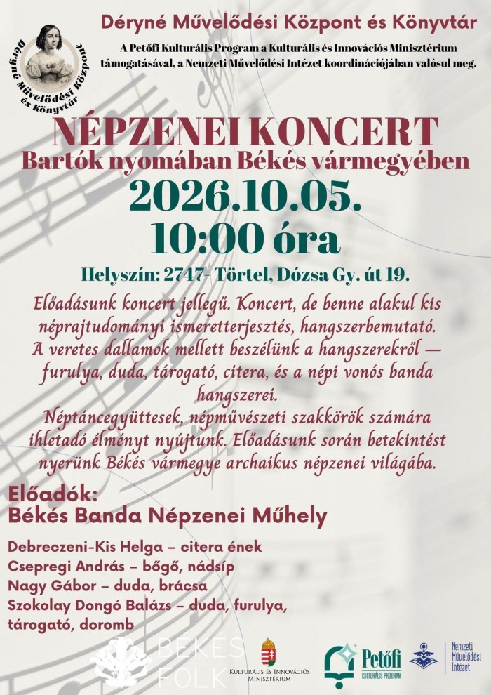 Népzenei koncert Törtelen