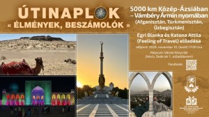 ÚTINAPLÓK- ÉLMÉNYEK, BESZÁMOLÓK plakát